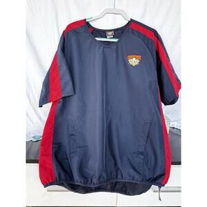Cooperstown Dreams Park Pullover Windbreaker Jacket Navy Red Embroidered Logo Lg